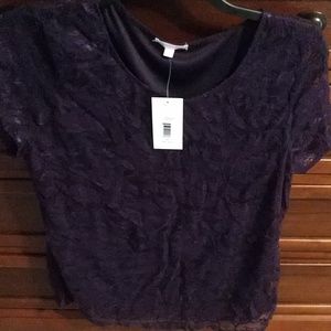 Isaac Mizrahi purple lace top NWT